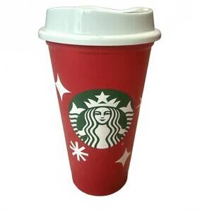 Starbucks 2022 Red Cup‎ “25 Years of Holiday Cup Cheer” 16 oz reusable w/ lid